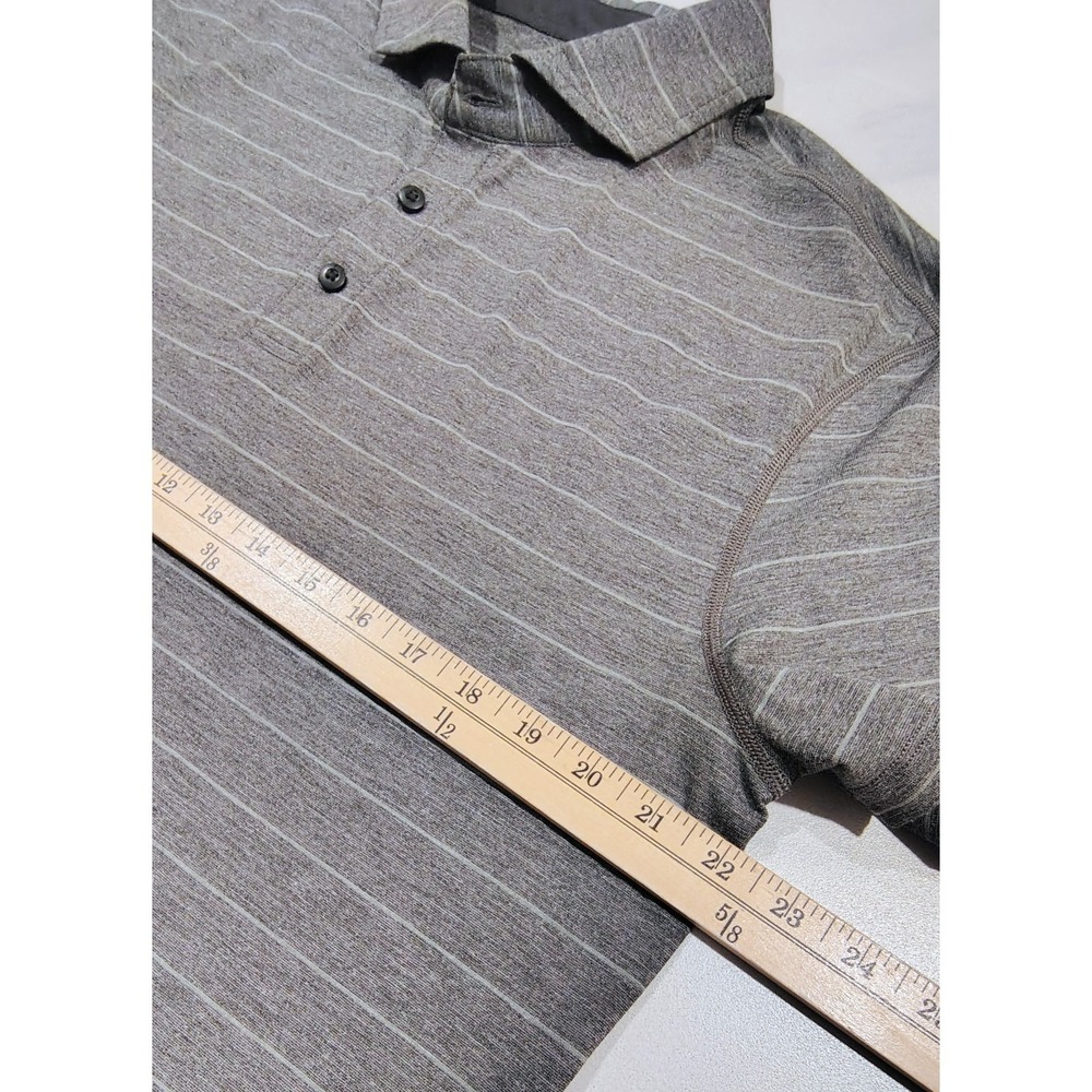 Lululemon Evolution Polo Shirt L Heathered Gray Stretch Performance Golf Men's - Picture 9 of 11